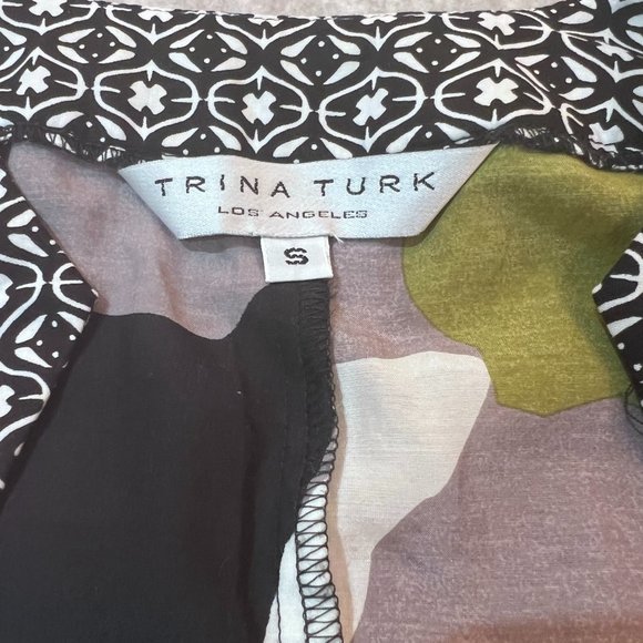 Trina Turk Cotton/Silk Blend Abstract Lightweight Shirt Size Small‎ - Picture 5 of 6